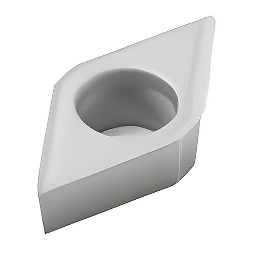 DCMT 21.50.5 F2 HX, 0.008″ Corner Radius, 0.094″ Thick, 1/4″ Inscribed Circle, Uncoated, 55° Diamond, Turning Indexable Insert
