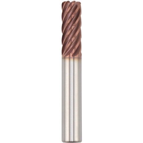 ‎SGS 12.00mm Dia, 30.00mm LOC, 12.00mm Shank Dia, 0.50mm Radius, 7 Flute, Coolant-Through, 37 Degree Helix, Ti-NAMITE-M (TM) Coated, Series 77MCR, H-Carb, Chip Breaker Corner Radius End Mill - 74679