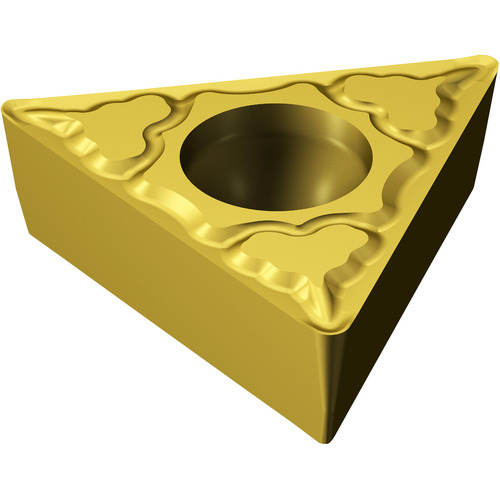 TCMT 3251 MM 2025, 0.016″ Corner Radius, 0.156″ Thick, 3/8″ Inscribed Circle, TiCN|Al2O3|TiN, Triangle, Turning Indexable Insert