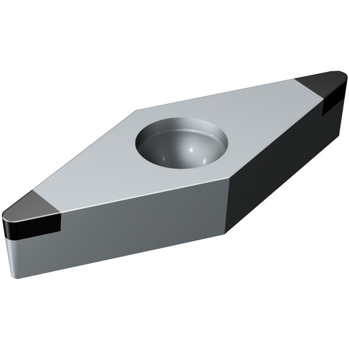 VBGW 331 F 7025, 0.016″ Corner Radius, 0.187″ Thick, 3/8″ Inscribed Circle, Uncoated, 35° Diamond, Turning Indexable Insert