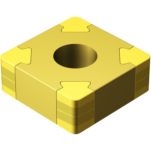 SNGA 432 B 7525, 0.032″ Corner Radius, 0.187″ Thick, 1/2″ Inscribed Circle, TiN, Square, Turning Indexable Insert