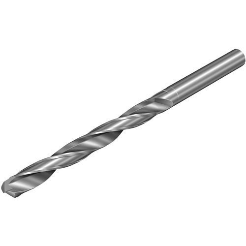 4.83 mm Dia. × 4.83 mm Shank × 50.8 mm Flute Length × 101.6 mm OAL, 135°, Uncoated, 2xD Flute, External Coolant, Round Solid Carbide Drill