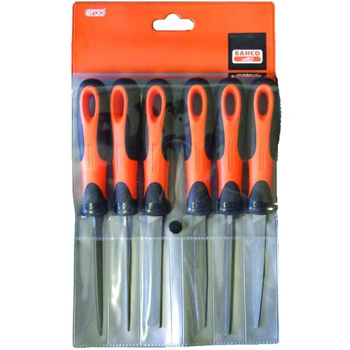 6 Pieces 4″ Smooth Engineering File Set - Plastic Handles