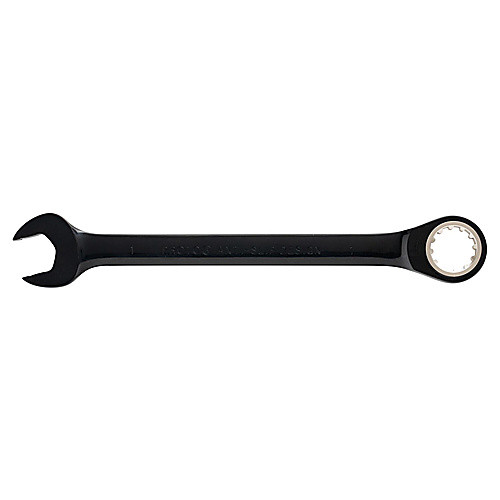 Proto Black Chrome Combination Non-Reversible Ratcheting Wrench 1″ - Spline