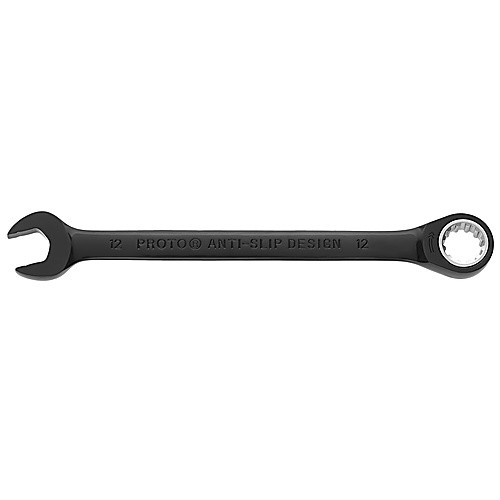 Proto Black Chrome Combination Non-Reversible Ratcheting Wrench 12 mm - Spline