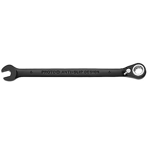 Proto Black Chrome Combination Reversible Ratcheting Wrench 6 mm - Spline