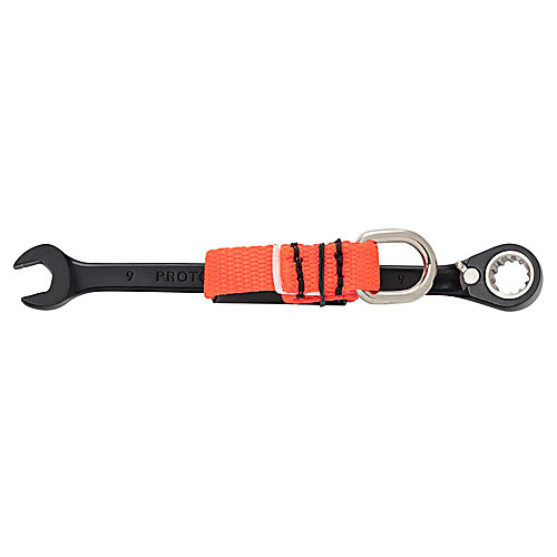 Proto Tether-Ready Black Chrome Combination Reversible Ratcheting Wrench 9 mm - Spline