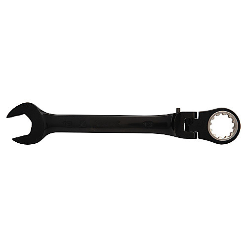 Proto Black Chrome Combination Locking Flex-Head Ratcheting Wrench 19 mm - Spline