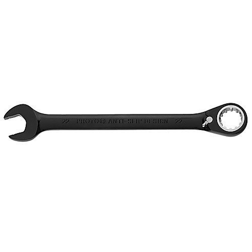 Proto Black Chrome Combination Reversible Ratcheting Wrench 22 mm - Spline