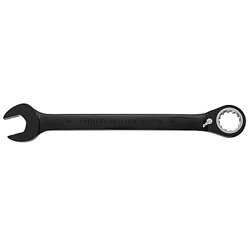 Proto Black Chrome Combination Reversible Ratcheting Wrench 36 mm - Spline