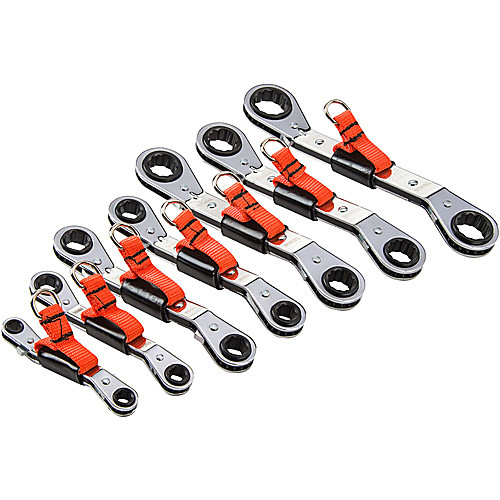 ‎Proto Tether-Ready 7 Piece Offset Double Box Reversible Ratcheting Metric Wrench Set - 6 & 12 Point