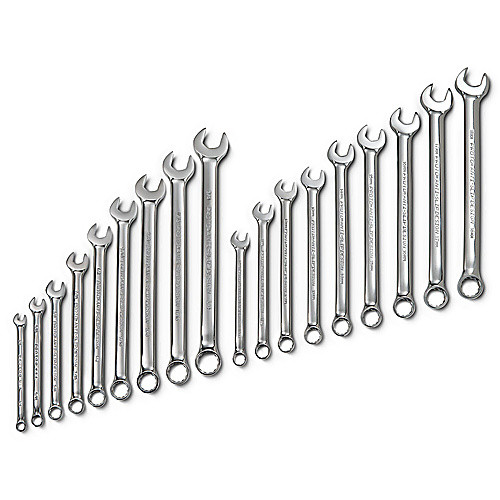 ‎Proto 18 Piece Full Polish Anti-Slip Fractional and Metric Combination Wrench Set - 12 Point
