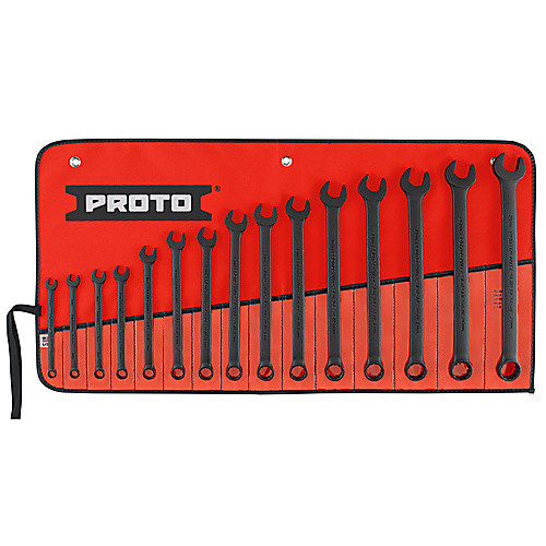 ‎Proto 15 Piece Black Oxide Metric Combination ASD Wrench Set - 12 Point