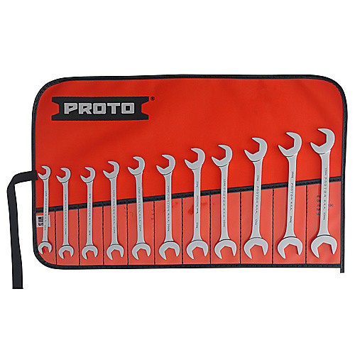 Proto 11 Piece Full Polish Metric Angle Open-End Wrench Set