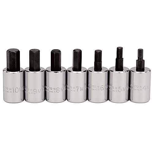 Proto 3/8″ Drive 7 Piece Metric Short Hex Bit Set