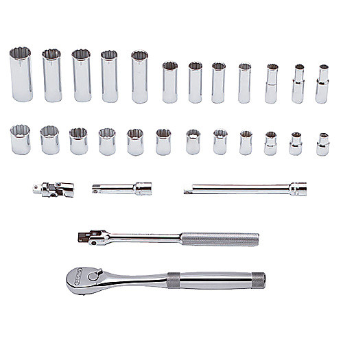 ‎Proto 3/8″ Drive 29 Piece Metric Socket, Combination Set - 12 Point