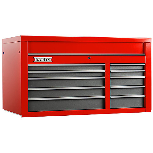 ‎Proto 550S 50″ Top Chest - 10 Drawer, Safety Red and Gray