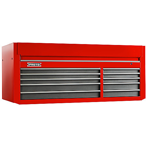 ‎Proto 550S 66″ Top Chest - 10 Drawer, Safety Red and Gray