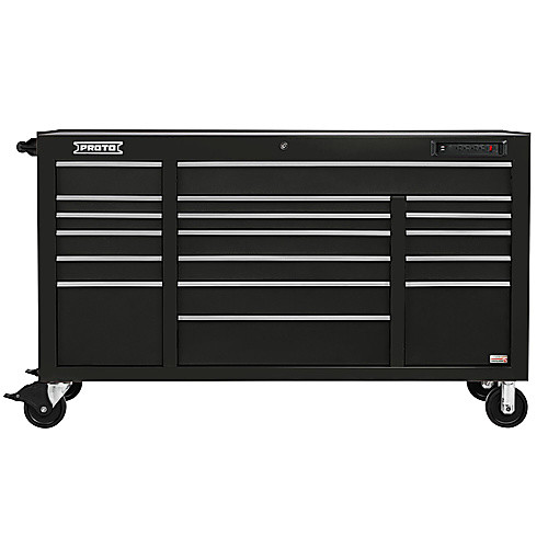 ‎Proto 550E 67″ Front Facing Power Workstation w/ USB - 18 Drawer, Gloss Black