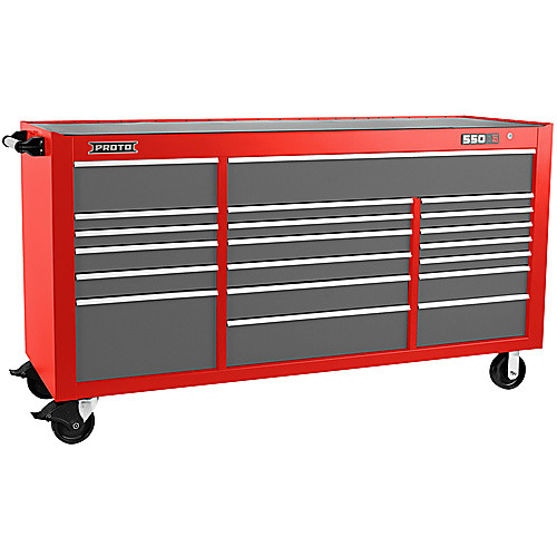 ‎Proto 550S 78″ Workstation - 20 Drawer, Safety Red and Gray