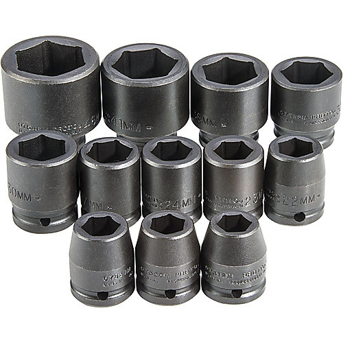 ‎Proto 3/4″ Drive 26 Piece Metric Impact Socket Set - 12 Point