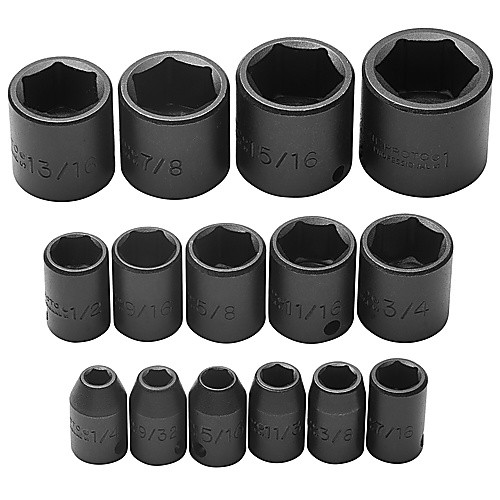 ‎Proto 3/8″ Drive 15 Piece Impact Socket Set - 6 Point