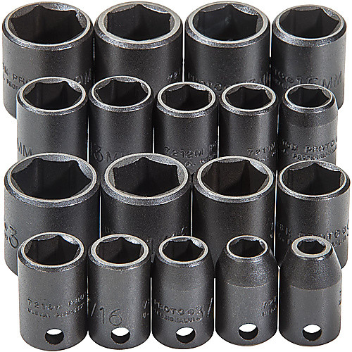 ‎Proto 3/8″ Drive 18 Piece Universal Impact Socket Set - 6 Point