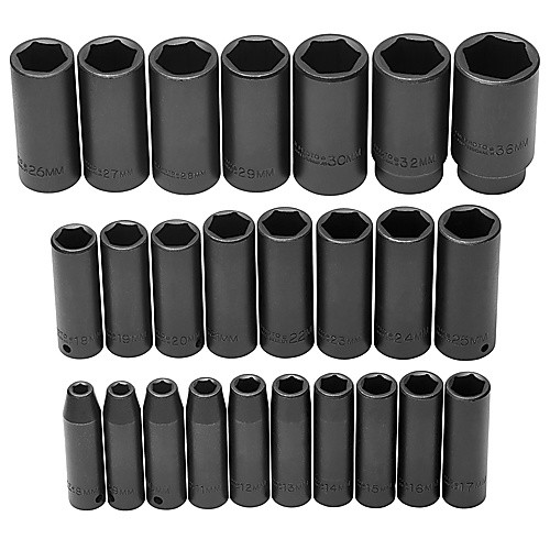 ‎Proto 1/2″ Drive 25 Piece Metric Deep Impact Socket Set - 6 Point