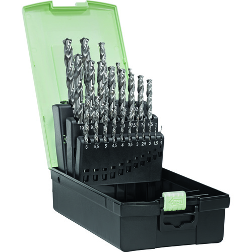 ‎24 Piece 1mm-10.5mm x .05mm 130° HSS Drill Set