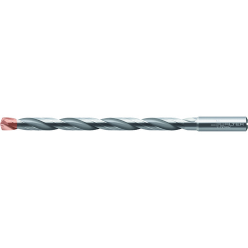 ‎17.5 mm Dia. × 18 mm Shank × 234 mm Flute Length × 285 mm OAL, 140°, 2xD Flute, Coolant Thru, DIN 6535 HA, Round Solid Carbide Drill A6589DPP-17.5