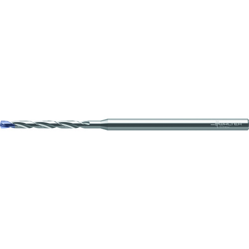 ‎2.45 mm Dia. × 3 mm Shank × 29 mm Flute Length × 67 mm OAL, 8xD, 140°, 2xD Flute, External Coolant, DIN 6535 HA, Round Solid Carbide Drill DB133-08-02.450A0-WJ30ER