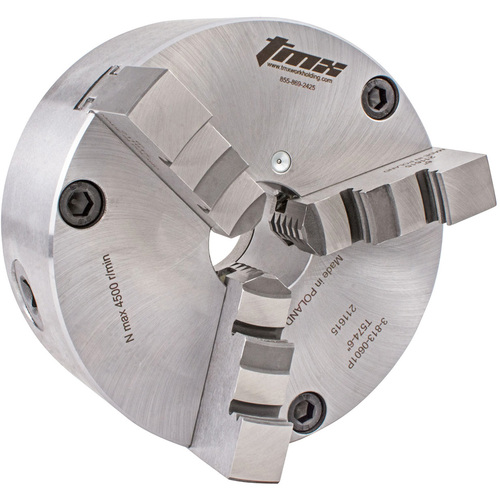 3-Jaw (Solid) Precision Forged Steel Scroll Front Mount Plain Back Chuck 8″