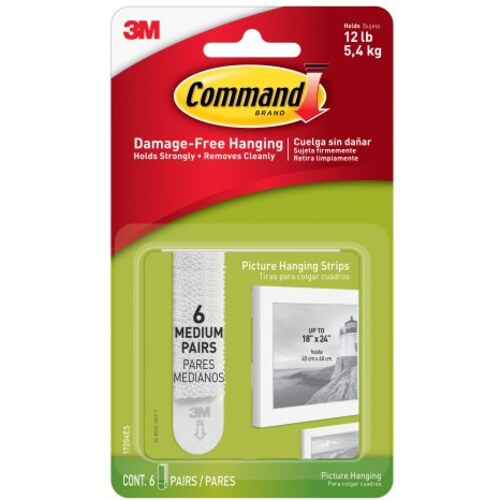Command Medium Picture Hanging Strips 17204ES 6 Pairs