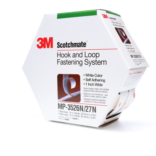 3M Hook and Loop Fastener MP3526N/MP3527N White 1″ × 5 yd