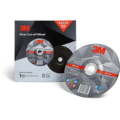 3M Silver Cut-Off Wheel 44539 T27 6″ x .045″ × 7/8″ Single Pack