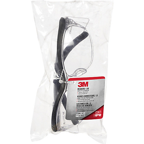 3M Readers Safety Glasses 91191H1-C +1.5 Blk Frm Clr Lens