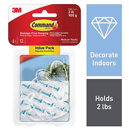 ‎Command Clear Medium Hooks 17091CLR-6ES