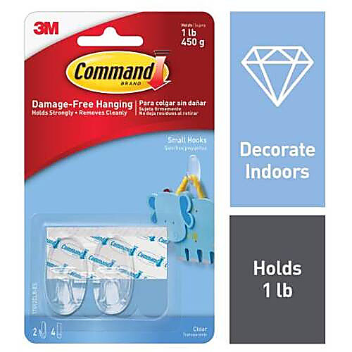 Command Small Clear Hooks 17092CLR-ES