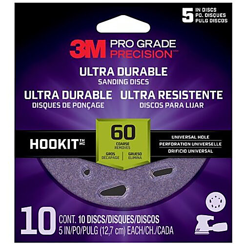 ‎3M™ Pro Grade Precision™ Ultra Durable Universal Hole Sanding Disc,
DUH560TRI-10T, 5 IN x UH, 60, 10 pack