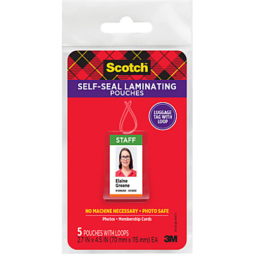 ‎Scotch Self-Sealing Laminating Pouches LS853-5G Bag Tags
