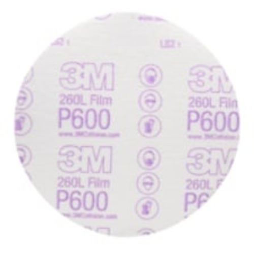 3M™ Hookit™ Finishing Film Abrasive Disc 260L, 00971, 6 in, P600, 100
discs per carton, 4 cartons per case