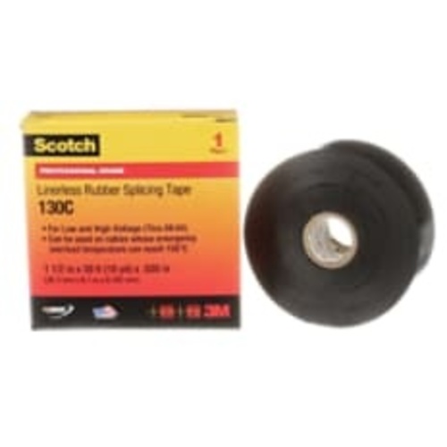 ‎Scotch Linerless Rubber Splicing Tape 130C 1-1/2″ × 30 ft Black