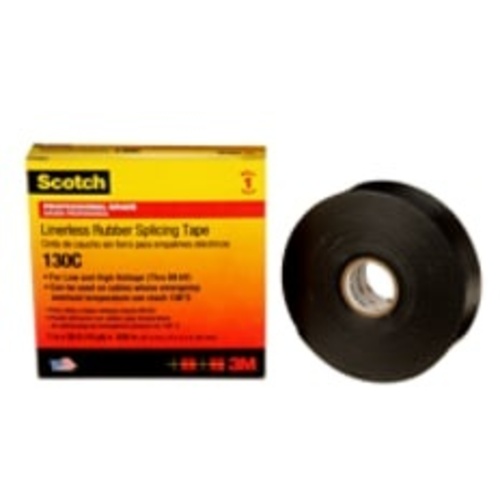 Scotch Linerless Rubber Splicing Tape 130C 1″ × 30 ft Black