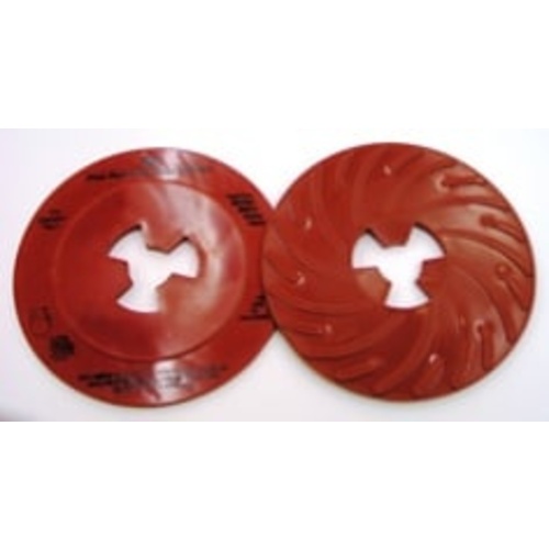 3M Disc Pad Face Plate Ribbed 80514 7″ Extra Hard Red