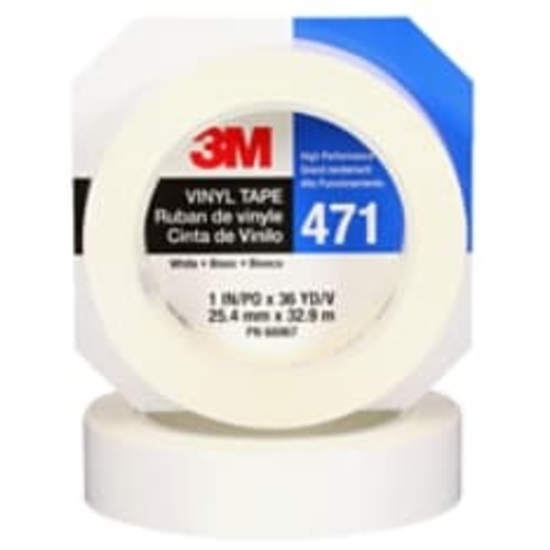 3M Vinyl Tape 471 White 1″ × 36 yd 5.2 mil