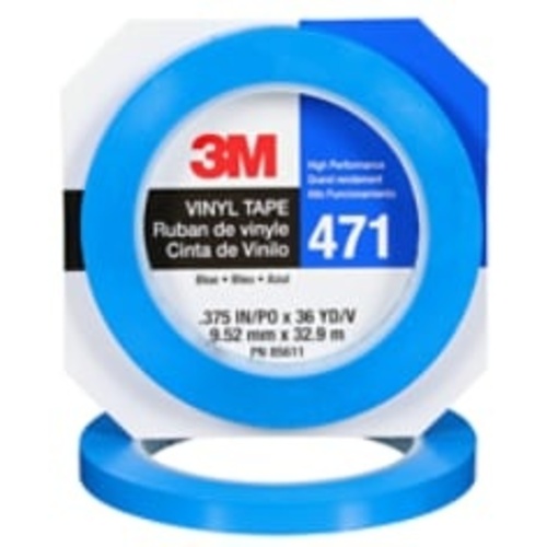 3M Vinyl Tape 471 Blue 3/8″ × 36 yd 5.2 mil