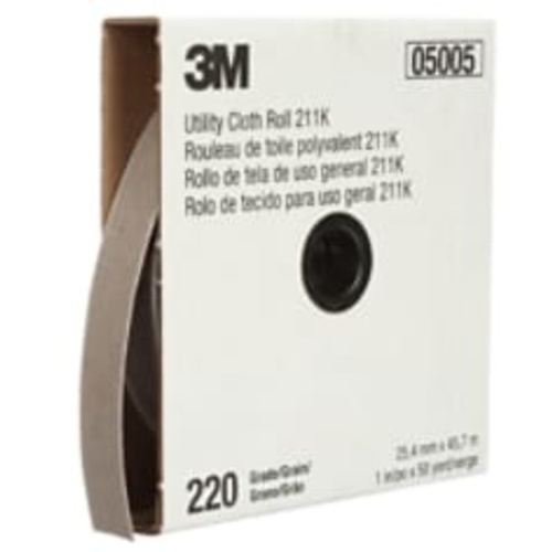 3M Utility Cloth Roll 211K 220 J-weight 1″ × 50 yd Full-flex