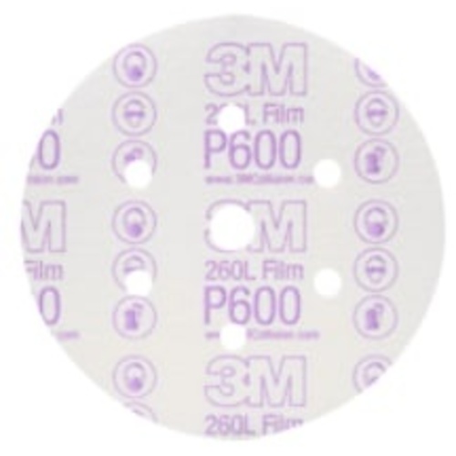 3M™ Hookit™ Finishing Film Abrasive Disc 260L, 01071, 6 in, Dust Free,
P600, 100 discs per carton, 4 cartons per case