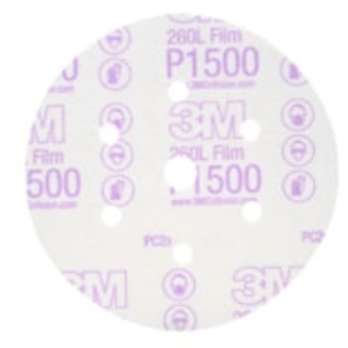 3M™ Hookit™ Finishing Film Abrasive Disc 260L, 01050, 6 in, Dust Free,
P1500, 100 discs per carton, 4 cartons per case