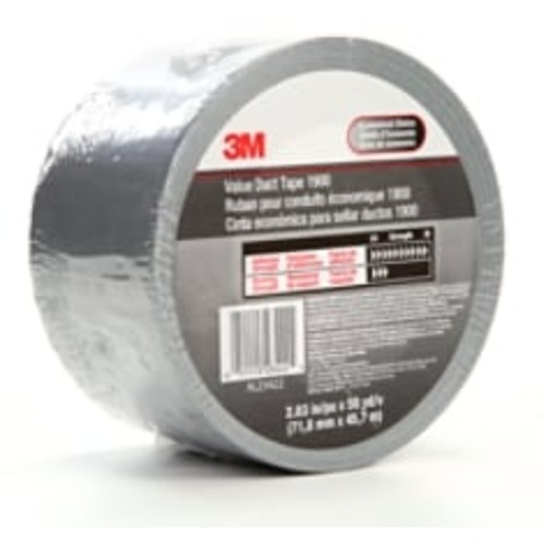 3M Value Duct Tape 1900 Silver 2.83″ × 50 yd 5.8 mil